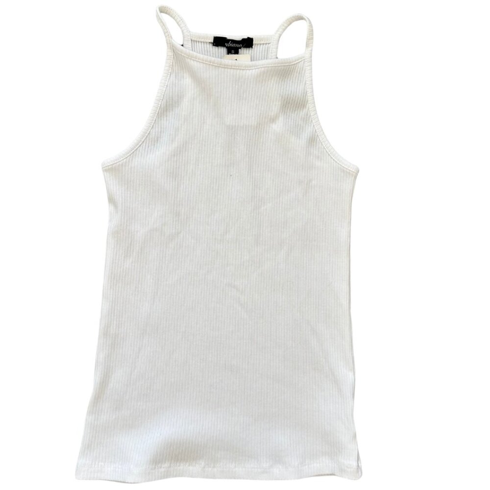 Ambiance White Ribbed Tank Top small NWT